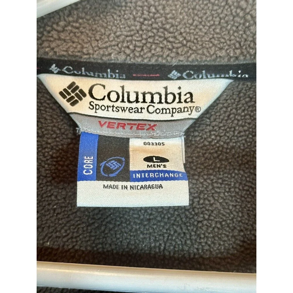 Columbia Mens L Vertex Full Zip Regular Polartec Outdoor Jacket Gray Fleece Line - Picture 5 of 5